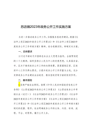 苏店镇2023年政务公开工作实施方案.docx