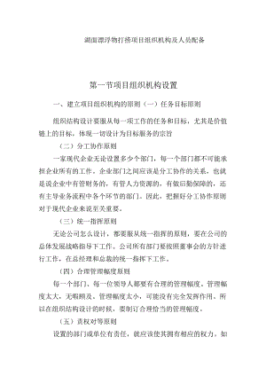 湖面漂浮物打捞项目组织机构及人员配备.docx