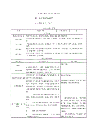 精品教科版初一七年级下册思想品德全册教案.docx