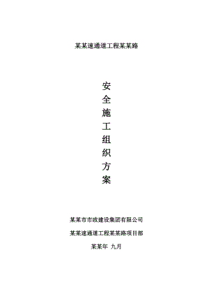 快速通道工程安全施工组织方案#湖北#道路排水.doc