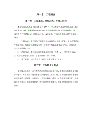 德仪电子有限责任公司2#车间建筑施工组织设计.doc