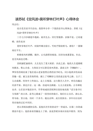 读苏轼《定风波莫听穿林打叶声》心得体会.docx
