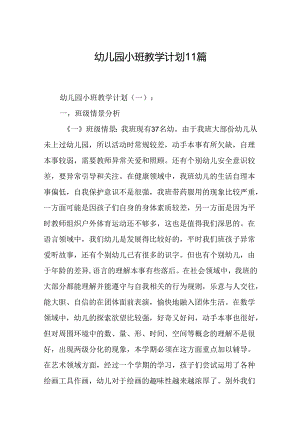 幼儿园小班教学计划 11篇.docx