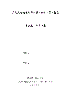 承台施工专项技术方案.doc