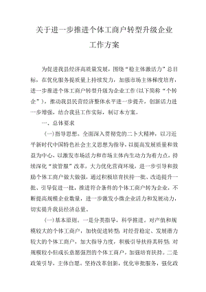 关于进一步推进个体工商户转型升级企业工作方案.docx