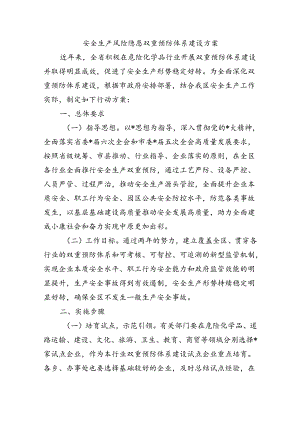 安全生产风险隐患双重预防体系建设方案.docx