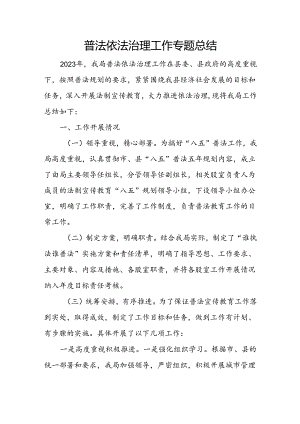 普法依法治理工作专题总结.docx