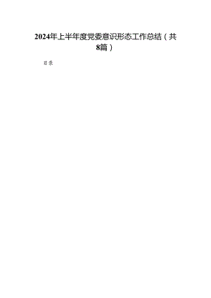 2024年上半年度党委意识形态工作总结8篇（详细版）.docx