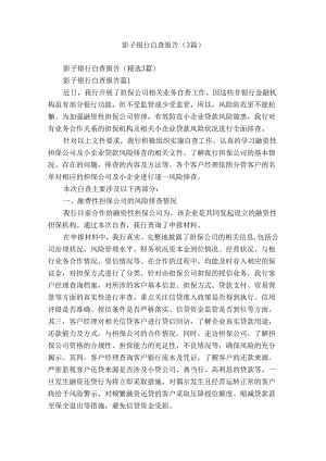 影子银行自查报告（3篇）.docx