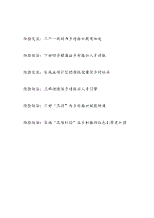 2024年区县乡村振兴专题经验交流材料6篇.docx