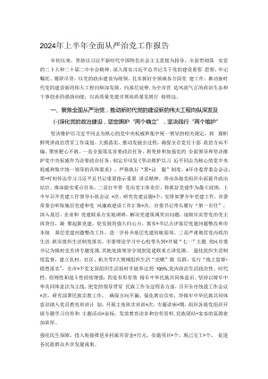 2024年上半年全面从严治党工作报告.docx