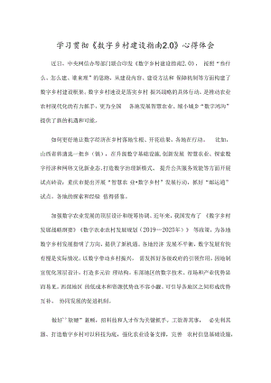 学习贯彻《数字乡村建设指南2.0》心得体会.docx