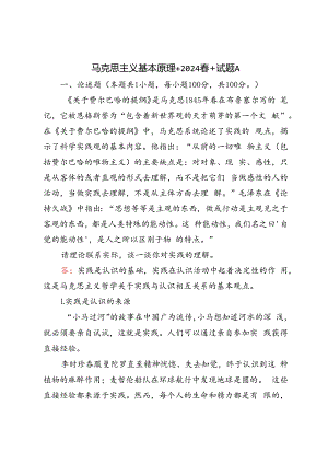 2024年春期试卷请理论联系实际谈一谈你对实践的理解.docx