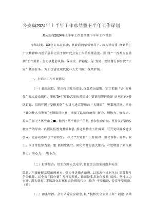 公安局2024年上半年工作总结暨下半年工作谋划.docx