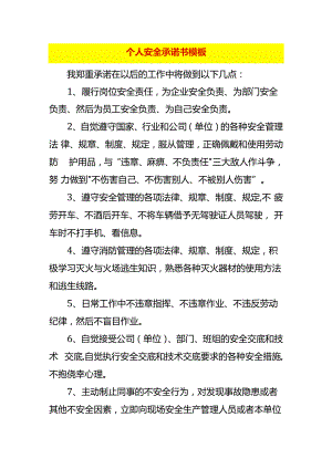 个人安全承诺书模板.docx