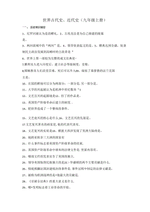 世界古代史、近代史（九年级上册）（填空版）.docx
