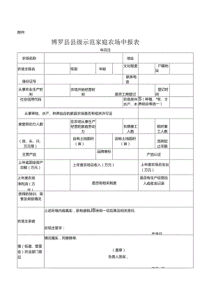博罗县县级示范家庭农场申报表.docx