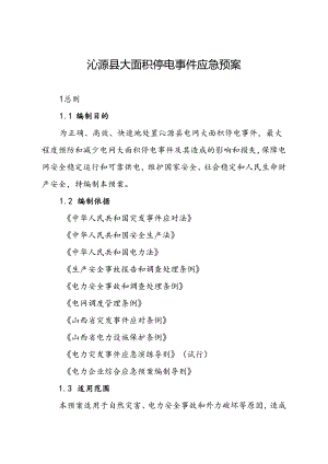 沁源县大面积停电事件应急预案.docx