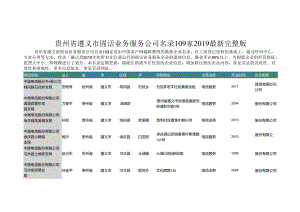 贵州省遵义市固话业务服务公司名录2019版109家.docx