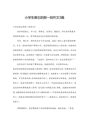 小学生难忘的那一刻作文3篇.docx