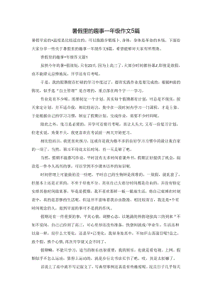 暑假里的趣事一年级作文5篇.docx
