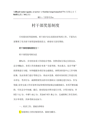 2021年村干部奖惩制度.docx