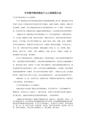 牛年春节联欢晚会个人心得感受大全.docx