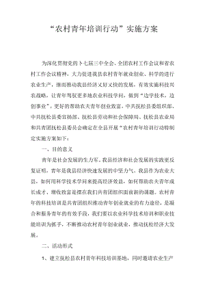 “农村青年培训行动”实施方案.docx