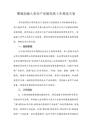 翼城县融入省市产业链发展工作推进方案.docx