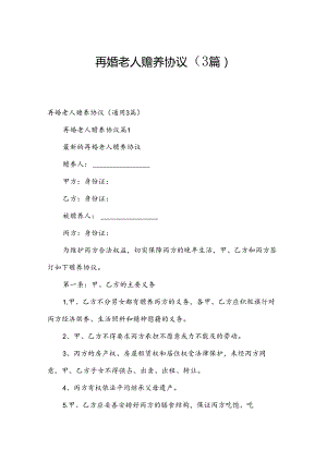 再婚老人赡养协议（3篇）.docx
