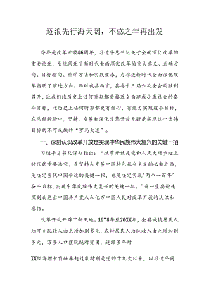 逐浪先行海天阔,不惑之年再出发.docx