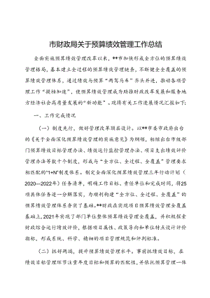 预算绩效管理工作总结（财政局）.docx