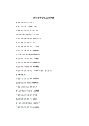 河北省各个区县经纬度.docx