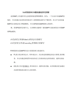 SAP系统FICO模块基础知识详解.docx