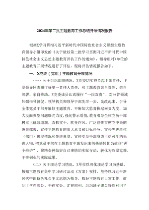 2024年第二批专题教育工作总结开展情况报告(五篇合集）.docx