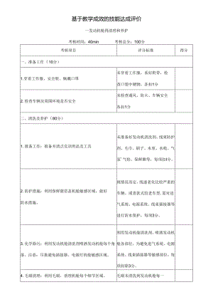 发动机舱得清理和养护 评价单.docx