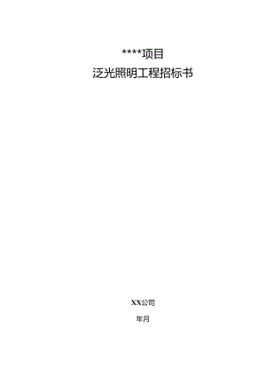 【招标文件】XXX项目泛光照明工程招标文件.docx