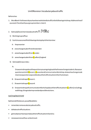 Unit 9 Vocabulary for traffic（1.2页）.docx