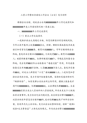 三重工作暨经济谋划工作会议（公安）发言材料.docx