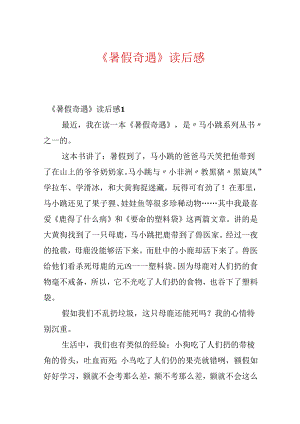 《暑假奇遇》读后感.docx