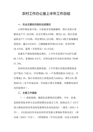 农村工作办公室上半年工作总结.docx