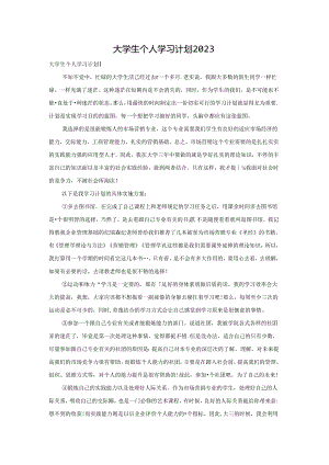 大学生个人学习计划2023.docx