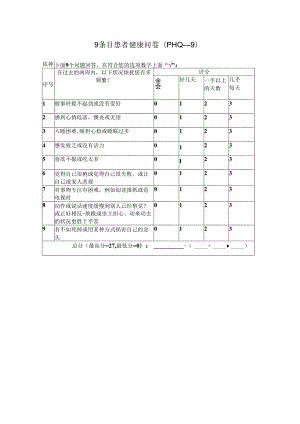 9条目患者健康问卷(PHQ—9).docx