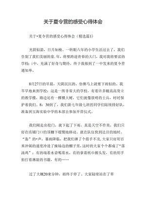关于夏令营的感受心得体会.docx
