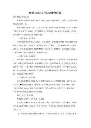 新员工转正工作总结集合15篇.docx