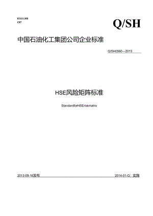 HSE风险矩阵标准-带标准号.docx
