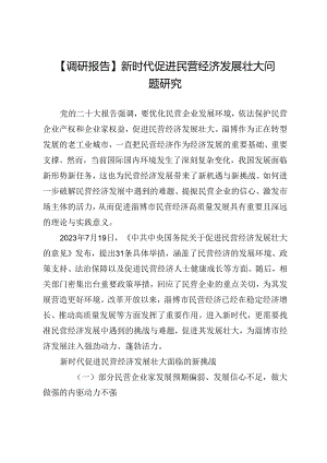 【调研报告】新时代促进民营经济发展壮大问题研究.docx