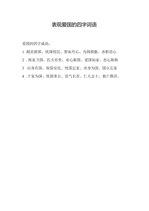 表现爱国的四字词语.docx
