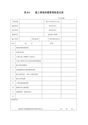 农田验收表施工现场质量管理检查记录.doc