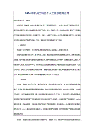 2024年新员工转正个人工作总结集合篇.docx